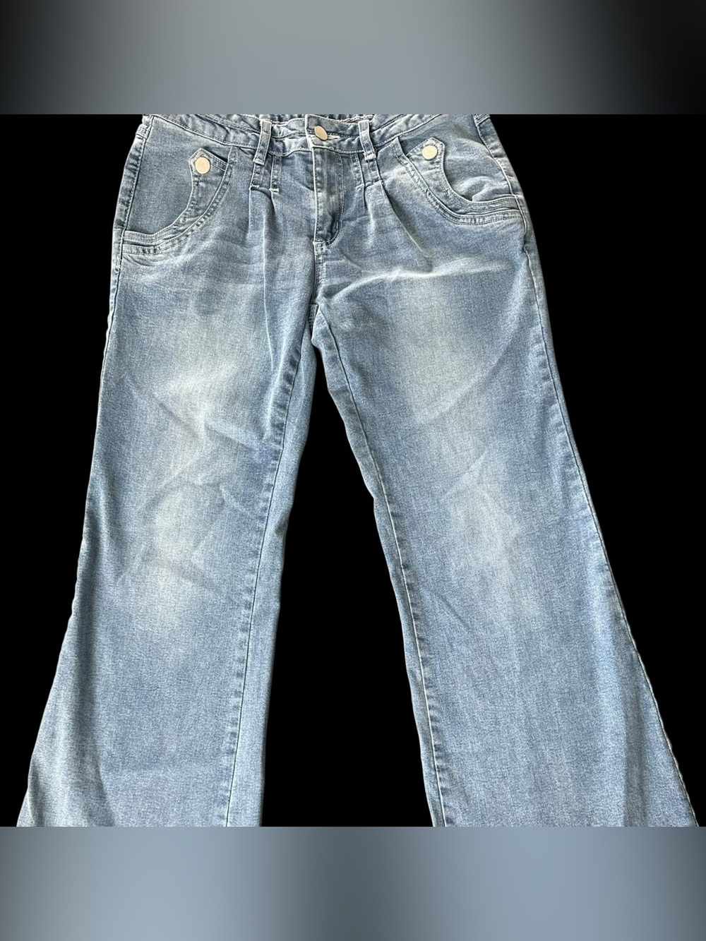 Flamingals Women’s Light-Med.Wash Jeans - Comfortable Wide/Leg Flared Fit SZ Lg